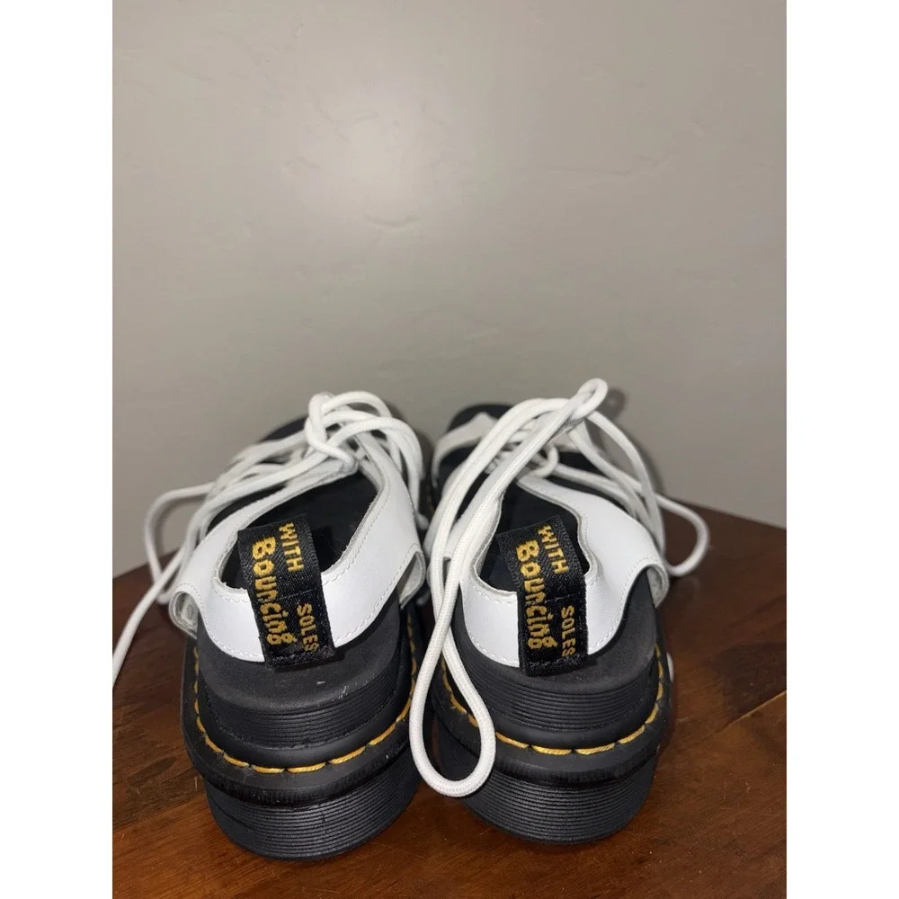 Dr. Martens Nartlla White Leather Chunky Gladiator Platform Sandals Fit Sz 8